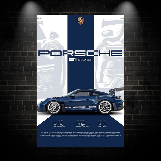 Blue Porsche poster