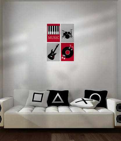4 Piece Music Posters Set