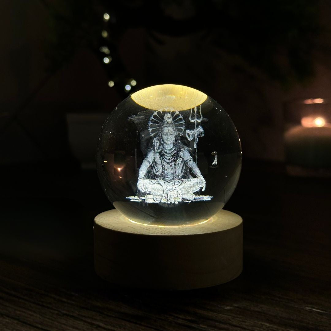 Divine Crystal Lamps | USB Cable & LED Wooden Base