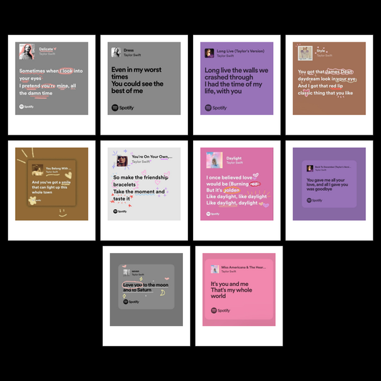Taylor Swift Lyrics Polarides set