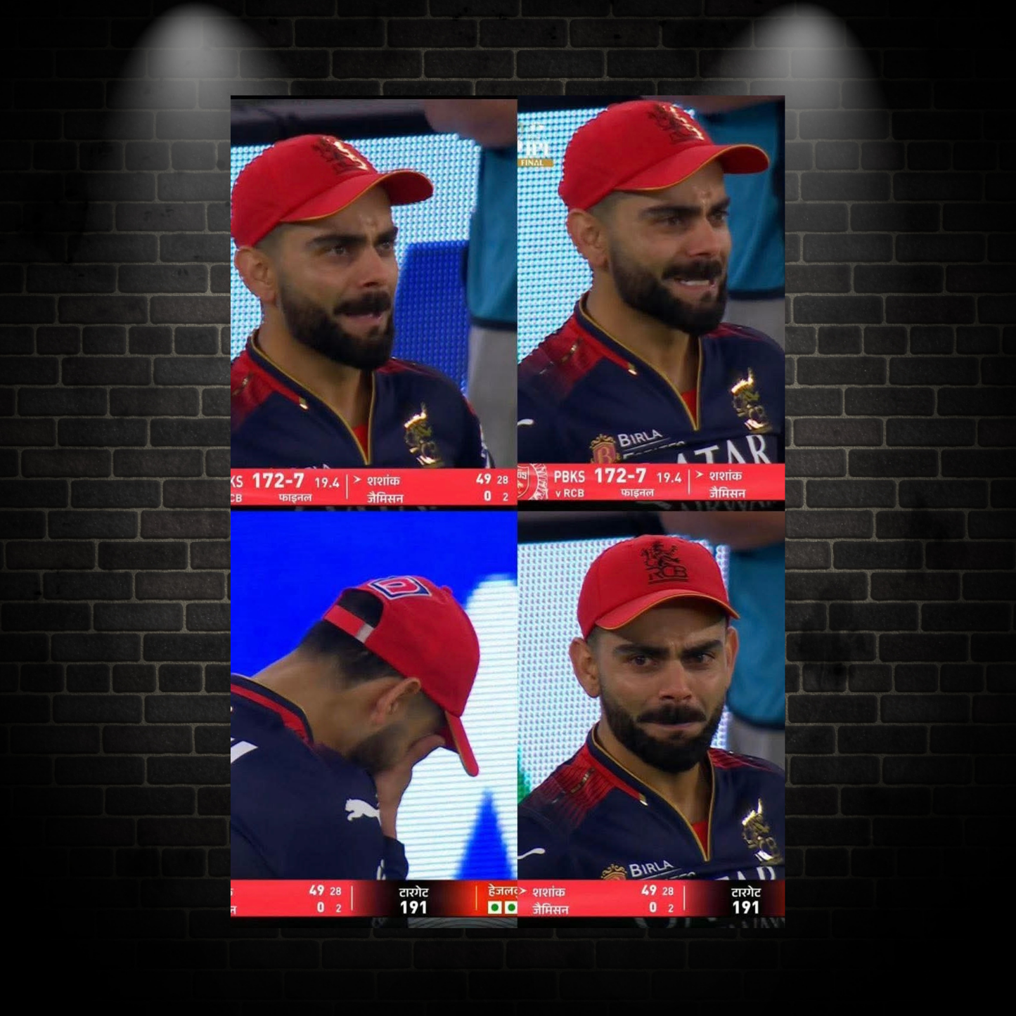 Virat Kohli crying poster