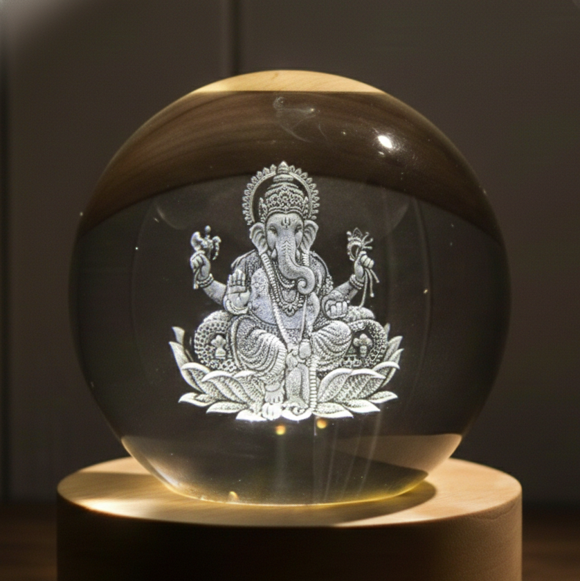 Divine Crystal Lamps | USB Cable & LED Wooden Base