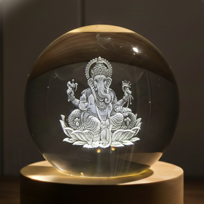 Divine Crystal Lamps | USB Cable & LED Wooden Base
