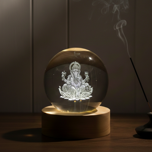 Divine Crystal Lamps | USB Cable & LED Wooden Base