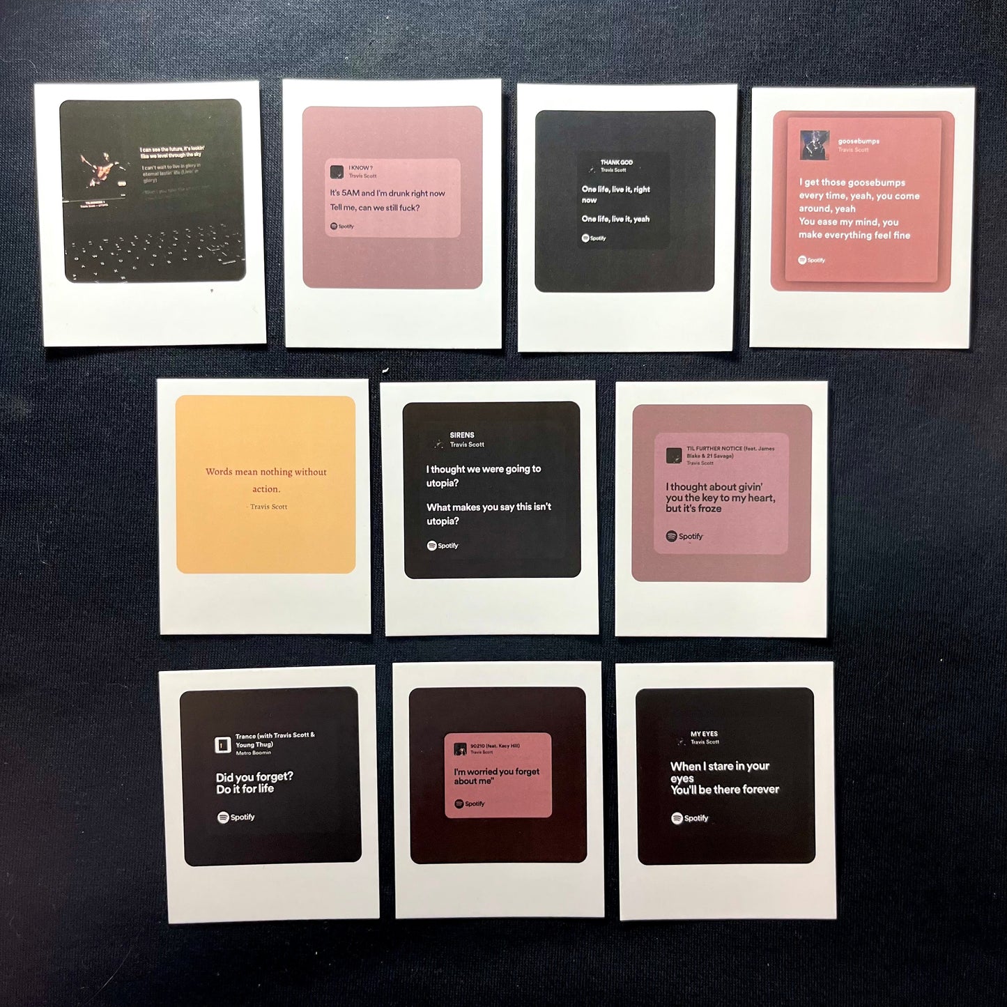 Travis Scott Lyrics Polarides set