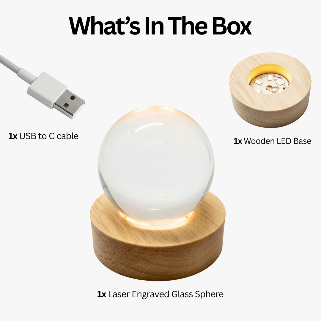 Divine Crystal Lamps | USB Cable & LED Wooden Base