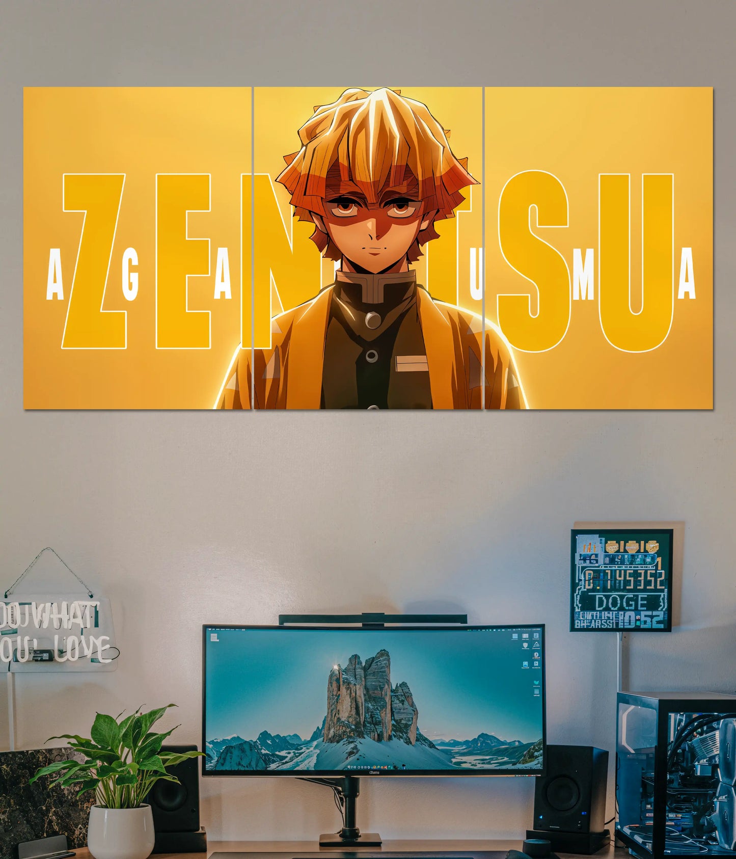 Zenitsu Thunder Breathing Split Poster