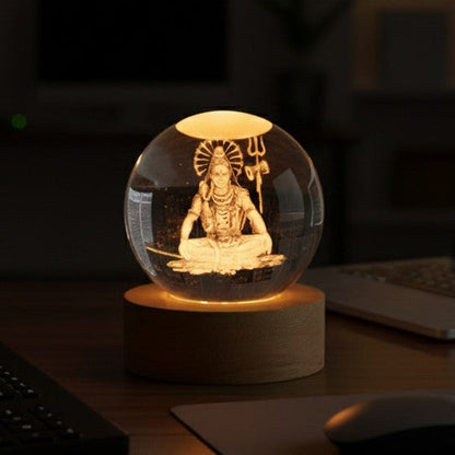 Divine Crystal Lamps | USB Cable & LED Wooden Base